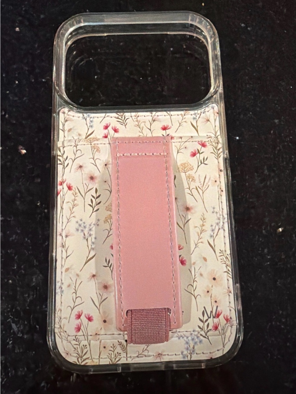 Walli Field of flowers Floral Phone Case with Pink Strap iPhone 17 pro
